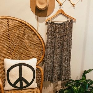 Vintage leopard midi / maxi boho skirt